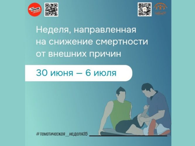 Министерство здравоохранения России объявил неделю с 30 июня по 6 июля неделей, направленной на снижение смертности от внешних причин.